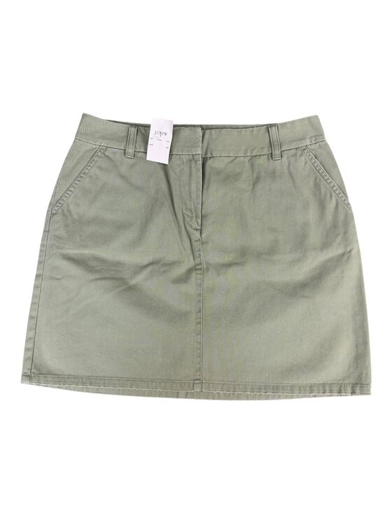 J.Crew Dresses & Skirts - J.Crew Olive Green Twill Skirt Retro Pockets Floral-Lining Casual Travel
